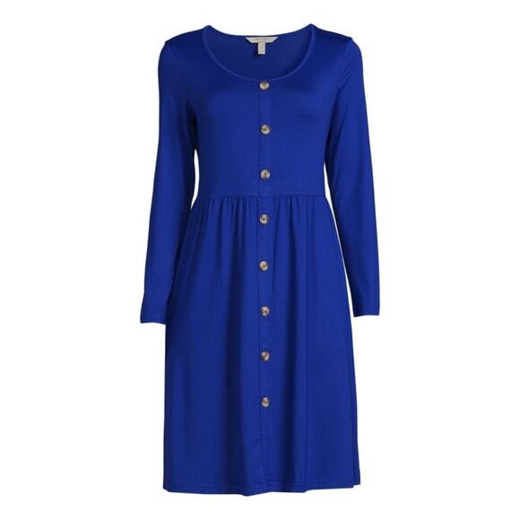 [B5] Nine.Eight Women's Button-Down Skater Blue Dress, Size Medium - Picture 4 of 4